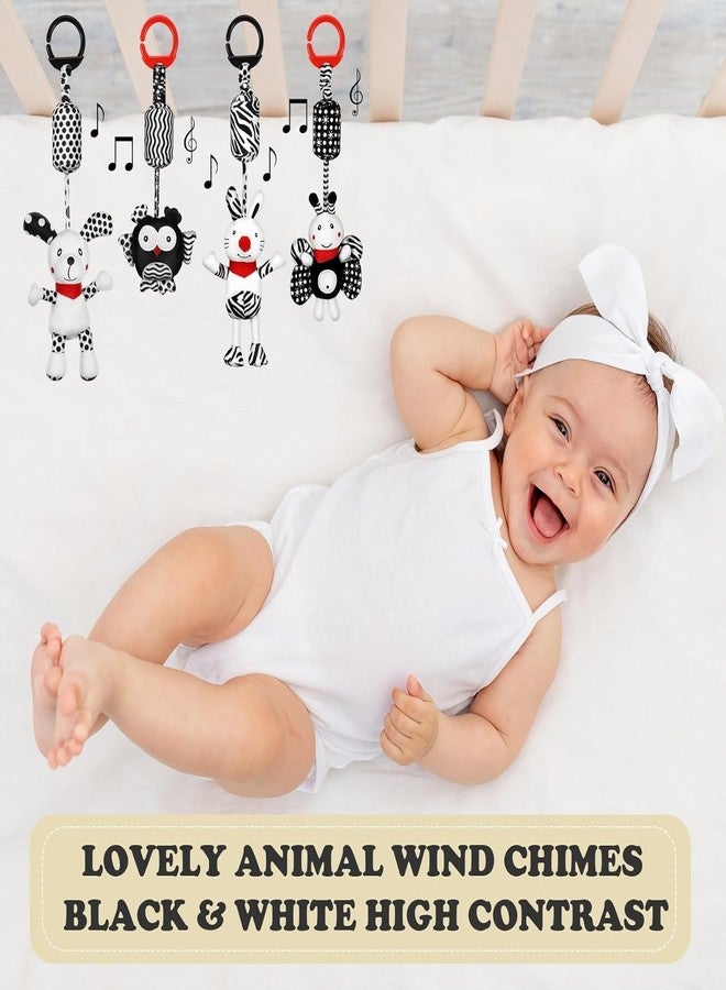Slipps Baby Toy Cartoon Animal Stuffed Hanging Rattle Toys, Baby Bed Crib Car Seat Travel Stroller Soft Plush Toys with Wind Chimes, Birthday Gift for Newborn 0-18 Month (Pack of 3) - Image 5